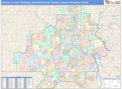 Paducah, KY-Cape Girardeau, MO-Harrisburg-Mt. Vernon, IL DMR Wall Map Color Cast Style