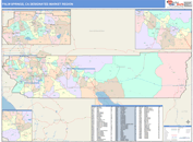 Palm Springs, CA DMR Wall Map Color Cast Style