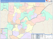 Parkersburg, WV DMR Wall Map Color Cast Style