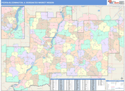Peoria-Bloomington, IL DMR Wall Map Color Cast Style