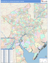 Philadelphia, PA DMR Wall Map Color Cast Style