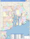 Providence, RI-New Bedford, MA DMR Wall Map Color Cast Style