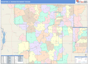 Rockford, IL DMR Wall Map Color Cast Style