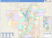 Salt Lake City, UT DMR Wall Map Color Cast Style