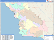 Santa Barbara-Santa Maria-San Luis Obispo, CA DMR Wall Map Color Cast Style