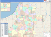 South Bend-Elkhart, IN DMR Wall Map Color Cast Style