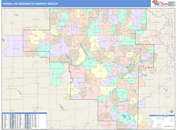 Topeka, KS DMR Wall Map Color Cast Style