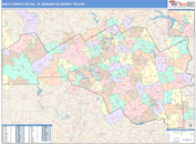 Waco-Temple-Bryan, TX DMR Wall Map Color Cast Style