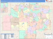 Wichita Falls, TX & Lawton, OK DMR Wall Map Color Cast Style