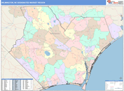Wilmington, NC DMR Wall Map Color Cast Style