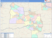 Yakima-Pasco-Richland-Kennewick, WA DMR Wall Map Color Cast Style