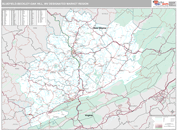 Bluefield-Beckley-Oak Hill, WV DMR Wall Map Premium Style