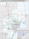 Detroit, MI DMR Wall Map Premium Style