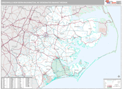 Greenville-New Bern-Washington, NC DMR Wall Map Premium Style