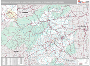 Greenville-Spartanburg, SC-Asheville, NC-Anderson, SC DMR Wall Map Premium Style