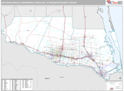 Harlingen-Weslaco-Brownsville-Mcallen, TX DMR Wall Map Premium Style
