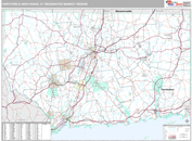 Hartford & New Haven, CT DMR Wall Map Premium Style