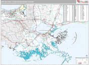 New Orleans, LA DMR Wall Map Premium Style