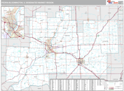 Peoria-Bloomington, IL DMR Wall Map Premium Style