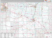 Wichita Falls, TX & Lawton, OK DMR Wall Map Premium Style