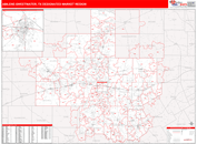 Abilene-Sweetwater, TX DMR Wall Map Red Line Style