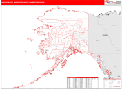 Anchorage, AK DMR Wall Map Red Line Style