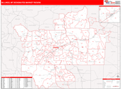 Billings, MT DMR Wall Map Red Line Style