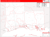 Biloxi-Gulfport, MS DMR Wall Map Red Line Style