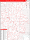 Cedar Rapids-Waterloo-Iowa City & Dubuque, IA DMR Wall Map Red Line Style
