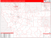 Colorado Springs-Pueblo, CO DMR Wall Map Red Line Style
