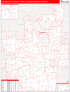 Columbus-Tupelo-West Point, MS DMR Wall Map Red Line Style