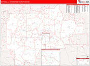 Dothan, AL DMR Wall Map Red Line Style