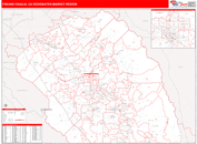 Fresno-Visalia, CA DMR Wall Map Red Line Style