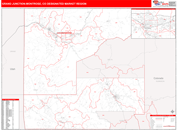 Grand Junction-Montrose, CO DMR Wall Map Red Line Style