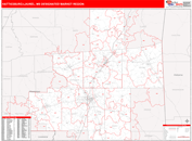 Hattiesburg-Laurel, MS DMR Wall Map Red Line Style