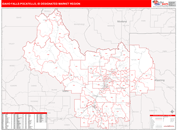 Idaho Falls-Pocatello, ID DMR Wall Map Red Line Style
