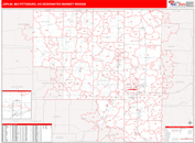 Joplin, MO-Pittsburg, KS DMR Wall Map Red Line Style