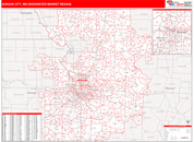 Kansas City, MO DMR Wall Map Red Line Style