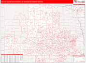 Lincoln & Hastings-Kearney, NE DMR Wall Map Red Line Style