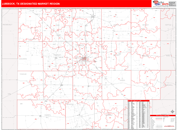 Lubbock, TX DMR Wall Map Red Line Style