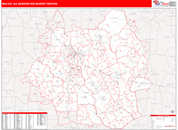 Macon, GA DMR Wall Map Red Line Style