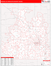 Madison, WI DMR Wall Map Red Line Style