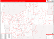 Medford-Klamath Falls, OR DMR Wall Map Red Line Style