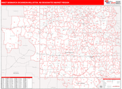 Minot-Bismarck-Dickinson (Williston), ND DMR Wall Map Red Line Style