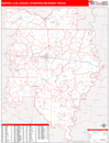 Monroe, LA-El Dorado, AR DMR Wall Map Red Line Style