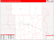 North Platte, NE DMR Wall Map Red Line Style