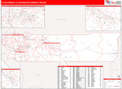 Palm Springs, CA DMR Wall Map Red Line Style