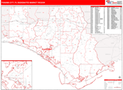 Panama City, FL DMR Wall Map Red Line Style
