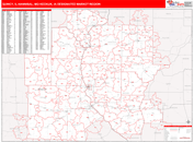 Quincy, IL-Hannibal, MO-Keokuk, IA DMR Wall Map Red Line Style