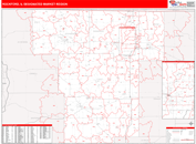 Rockford, IL DMR Wall Map Red Line Style
